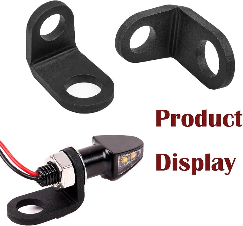 Techtek 8mm to 10mm hole L Shape Motorcycle Turn Signal Lights Mounting Brackets Relocation Holder Aluminum Motorbike Light Brackets Universal - Image 4
